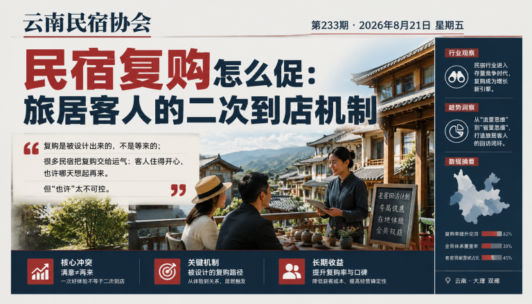 民宿复购怎么促：旅居客人的二次到店机制｜民宿复购怎么促、旅居客