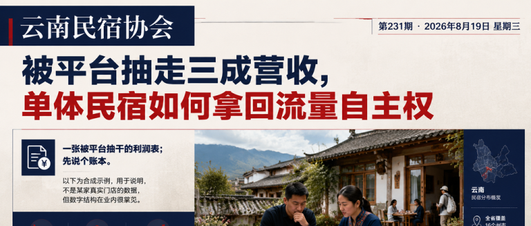 被平台抽走三成营收，单体民宿如何拿回流量自主权｜被平台抽走三成营收、单体民宿如何拿回流量自主权
