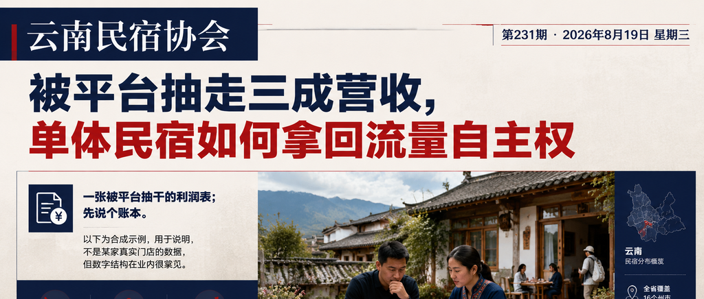 被平台抽走三成营收，单体民宿如何拿回流量自主权｜被平台抽走三成营收、单体民宿如何拿回流量自主权