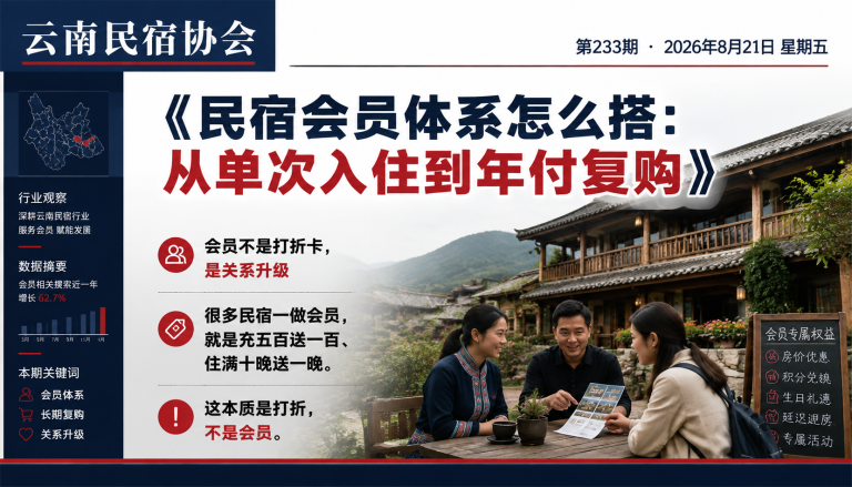 民宿会员体系怎么搭：从单次入住到年付复购｜民宿会员体系怎么搭、民宿会员