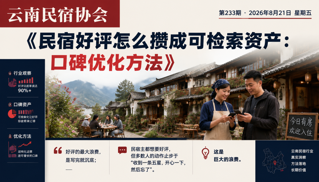 民宿好评怎么攒成可检索资产：口碑优化方法｜口碑优化、民宿好评