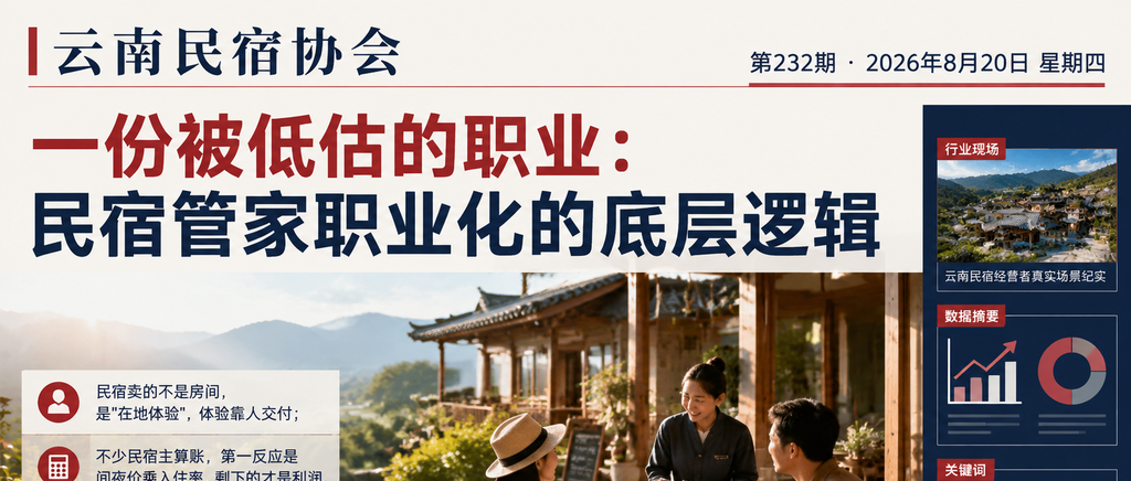 一份被低估的职业：民宿管家职业化的底层逻辑｜民宿管家、民宿管家职业化