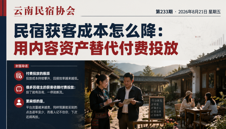 民宿获客成本怎么降：用内容资产替代付费投放｜民宿获客成本怎么降、付费投放