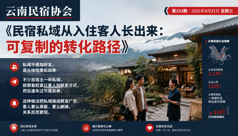 民宿私域从入住客人长出来：可复制的转化路径｜民宿私域、转化路径
