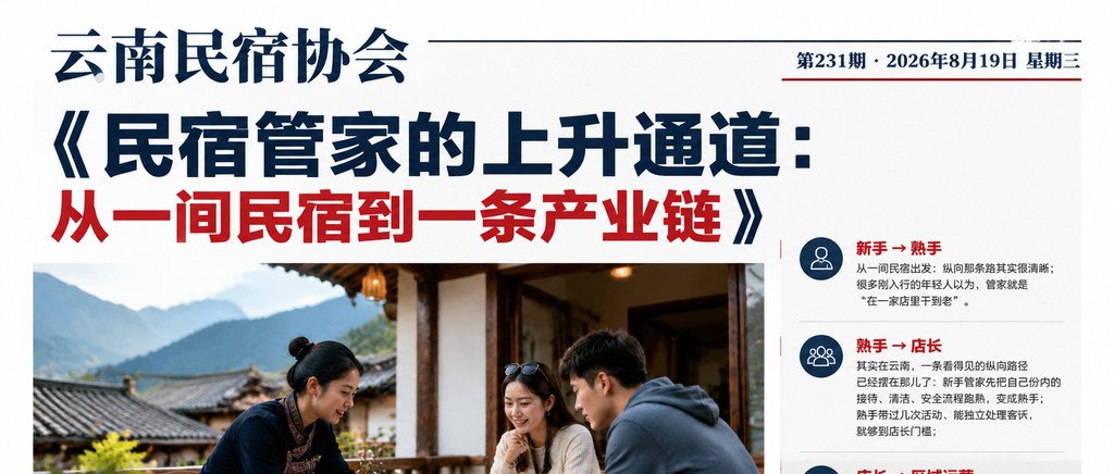 民宿管家的上升通道：从一间民宿到一条产业链｜民宿管家、民宿管家的上升通道