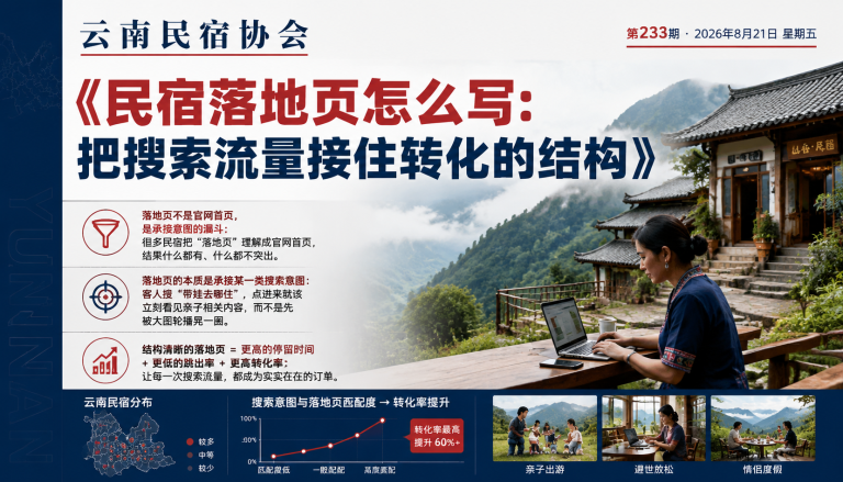 民宿落地页怎么写：把搜索流量接住转化的结构｜民宿落地页怎么写、搜索流量